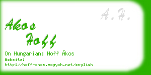 akos hoff business card